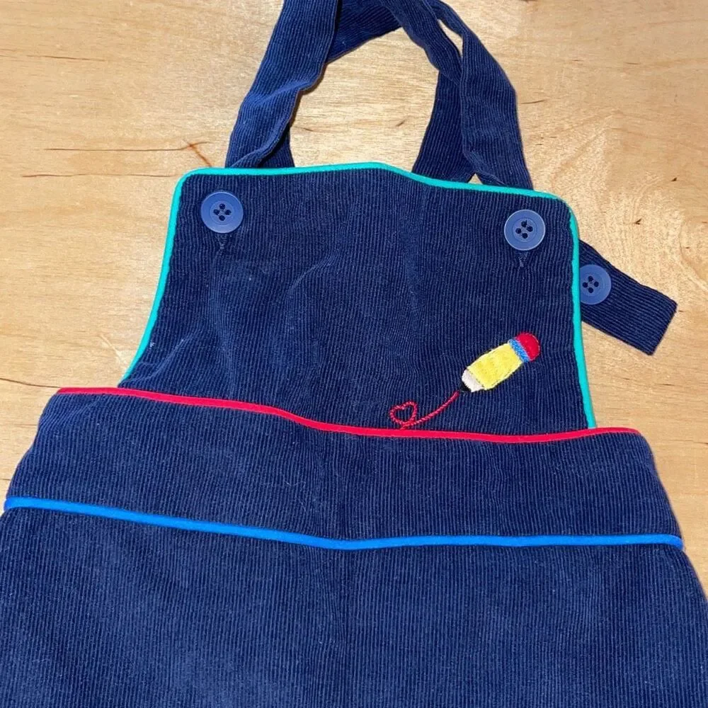 Bella Bliss Kids Corduroy 100% Cotton Sleeveless‎ Romper Navy Size 3 NWT